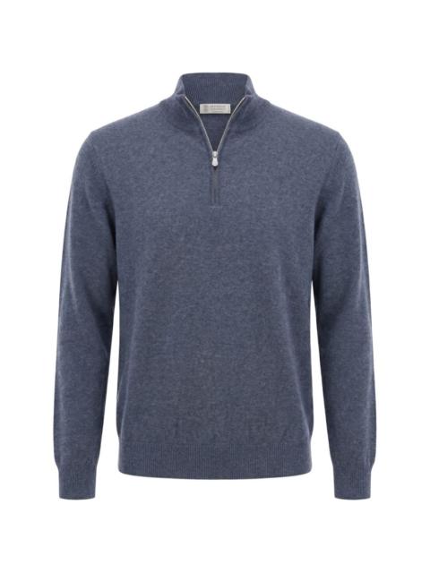 half-zip cashmere sweater