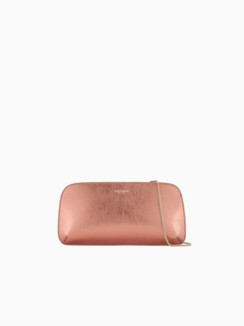 LAMÉ LEATHER LA PRIMA HORIZONTAL CLUTCH BAG