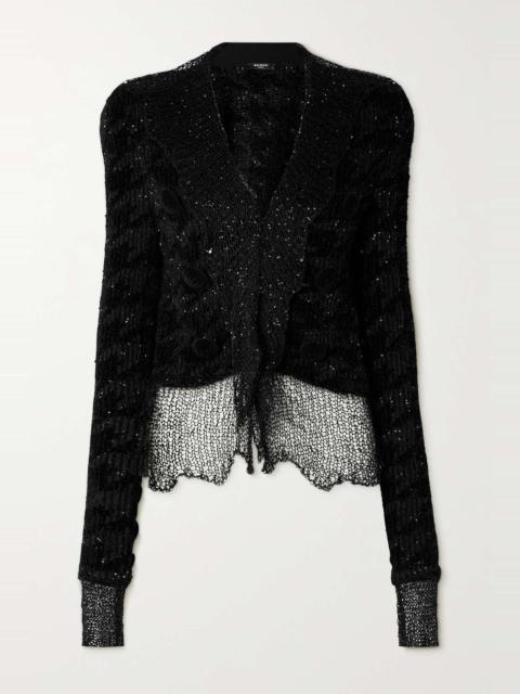 Spencer sequin-embellished jacquard-knit jacket