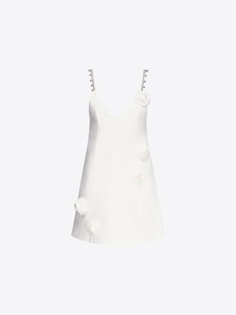 CRYSTAL ROSETTE POPLIN MINI DRESS