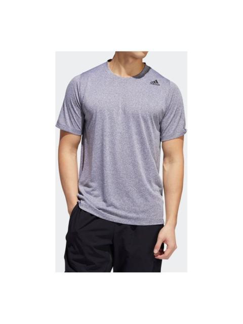 adidas Sports Round Neck Short Sleeve White Purple DZ8873