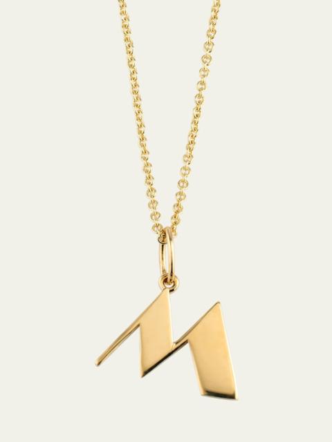 14K Pure Block Initial Necklace
