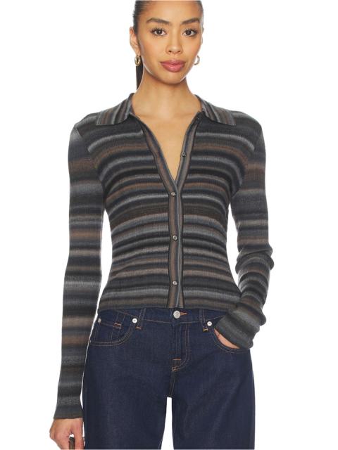 Ribbed Polo Cardi