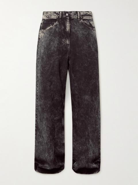Faded Twill Straight-leg Pants