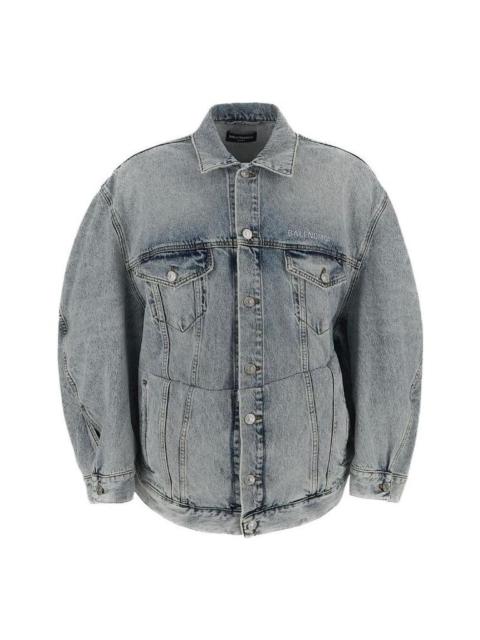 Balenciaga Twisted Sleeve Denim Jacket 'Blue Skies' 706654TDW144824