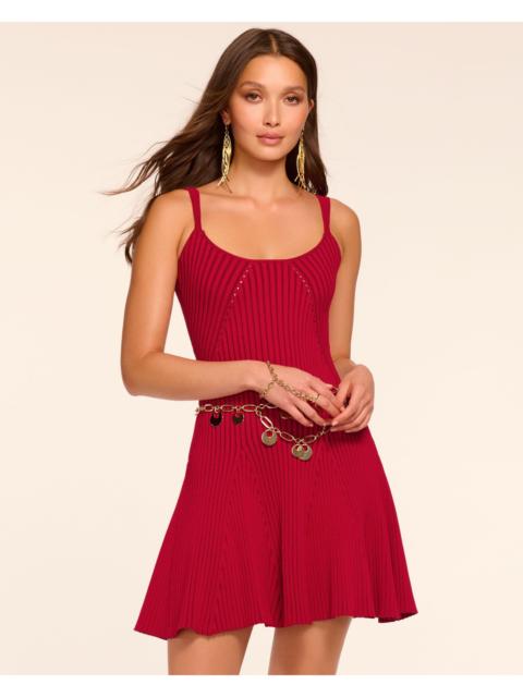 Lidia Rib Knit A-Line Mini Dress