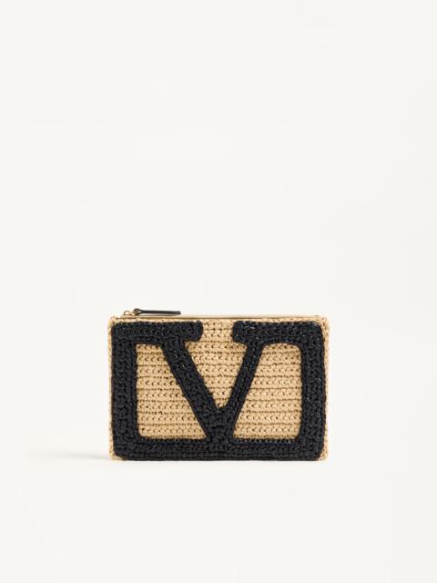 VALENTINO GARAVANI VIVA SUPERSTAR SYNTHETIC RAFFIA POUCH