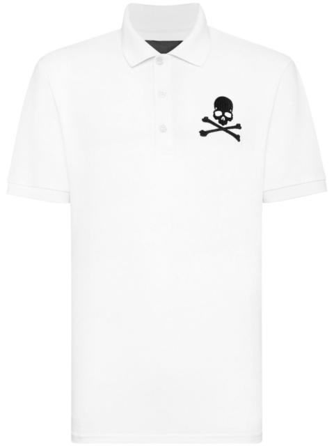 Skull&Bones-print cotton polo shirt
