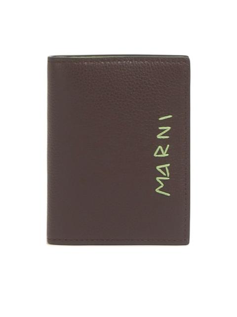 logo-plaque calfskin leather wallet