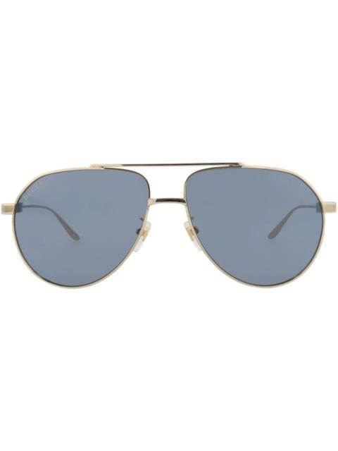 Gucci Aviator-Frame Metal Sunglasses Gold/Gold/Grey (GG1311S-30013897-003)