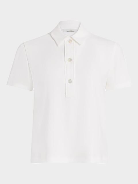 Crepe Short-Sleeve Polo Shirt