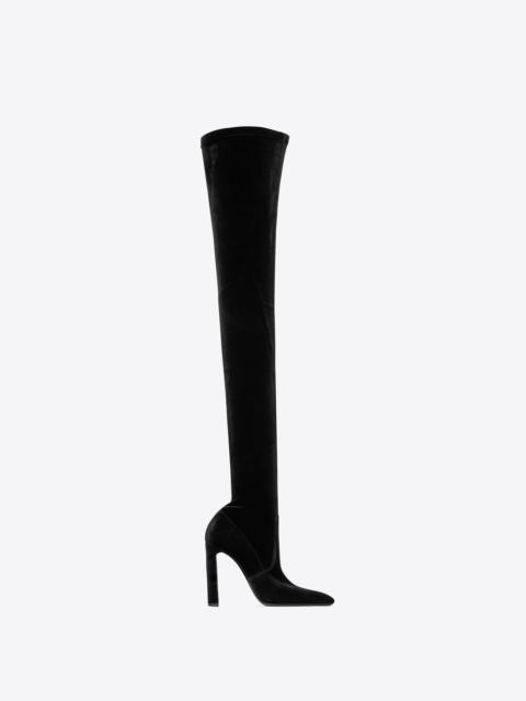 auteuil over-the-knee boots in stretch velvet