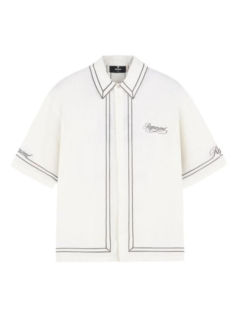 Border short-sleeve printed shirt