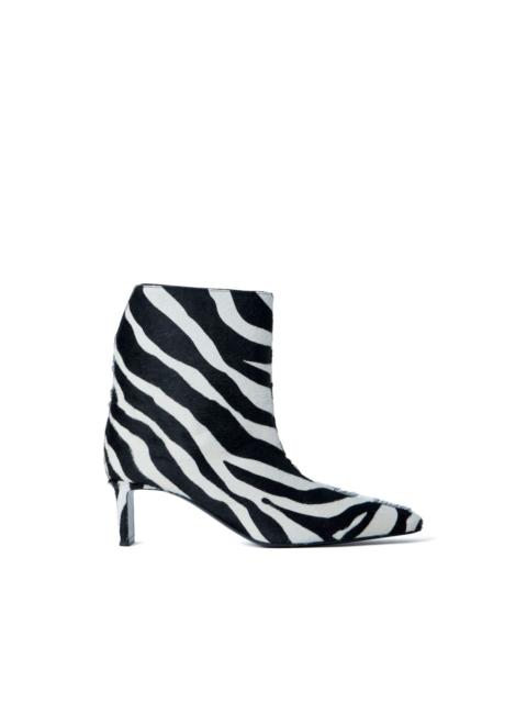 animal print pointed toe boots