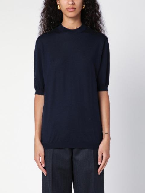 Blue navy cashmere crew-neck sweater
