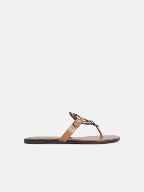 'MILLER' SANDALS WITH 'PAVÉ' IN BROWN LEATHER