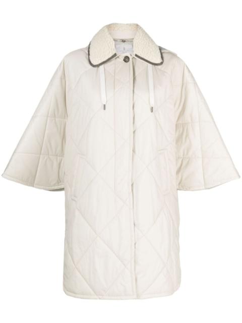 wide-sleeve quilted coat