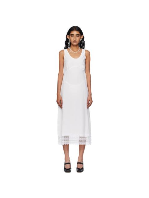 Off-White Trim Slip Midi Dress