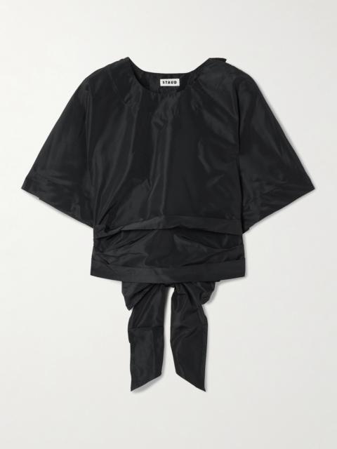 Michelina Tie-detailed Taffeta Top