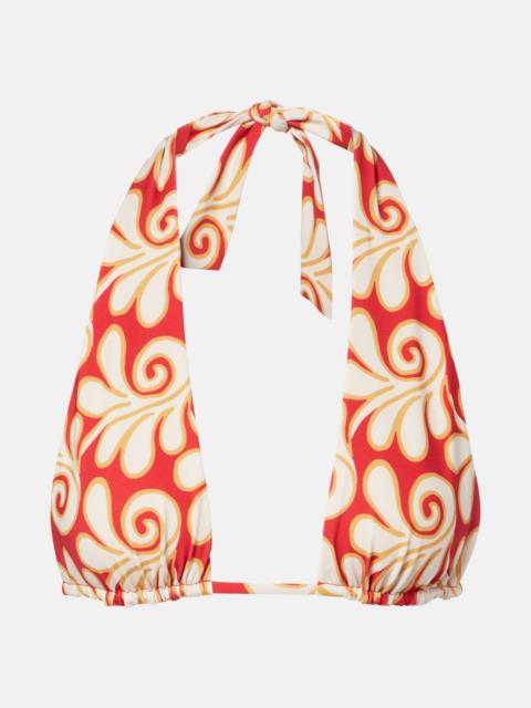 Priscilla printed bikini top