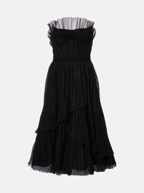 Dorea plissé tiered cocktail dress