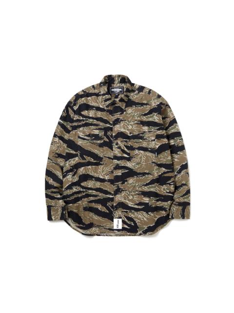 Neighborhood x Wind and Sea Camouflage Officer Shirt Olive Drab