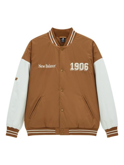 New Balance Baseball Varsity Jacket 'Tan White' AMJ34309-WOI