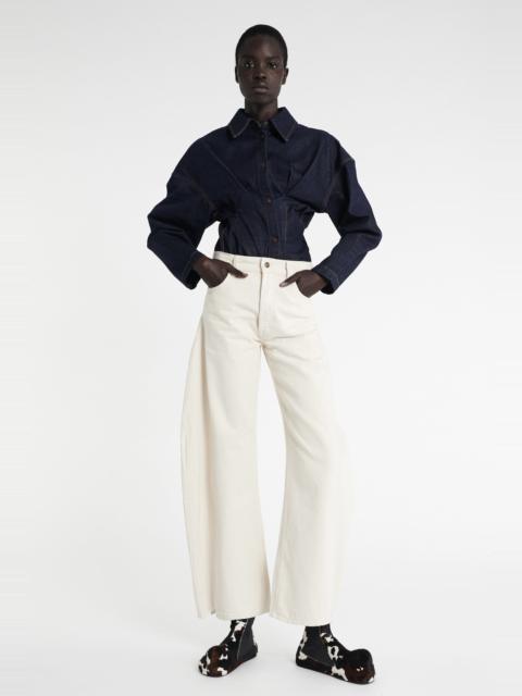 DENIM JEANS WITH INSERTS ECRU DENIM