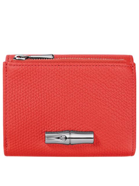 Le Roseau Compact wallet Vermilion - Leather