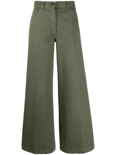 wide-leg high-waisted trousers