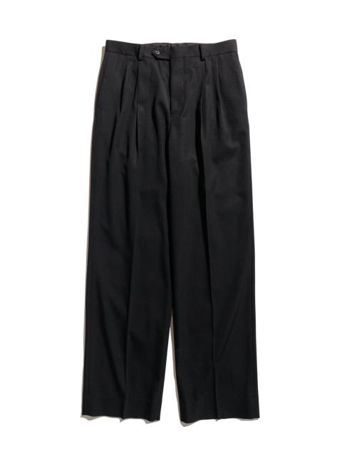 Light Wool Max Gabardine Two-Tuck Slacks Top Black