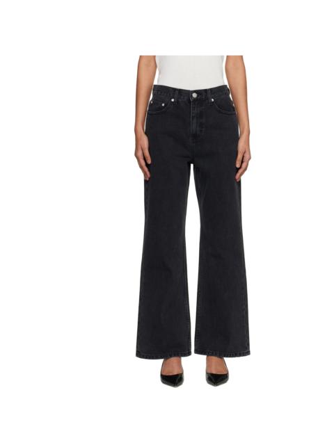 Black Relaxed Flared Jeans