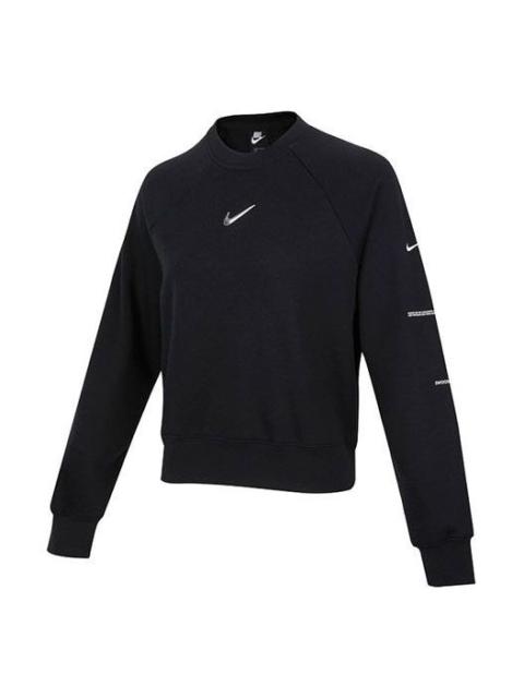 (WMNS) Nike Sportswear Swoosh French Terry Crew Sweatshirt 'Black' DN4835-010