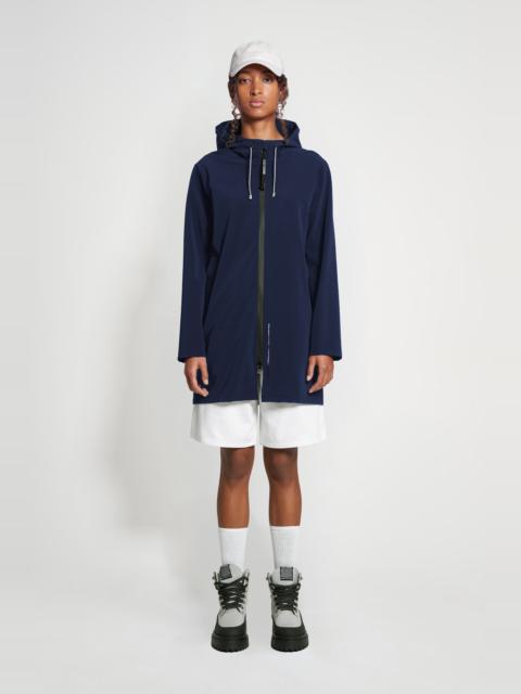 Stockholm Lightweight Zip Matte Raincoat Navy