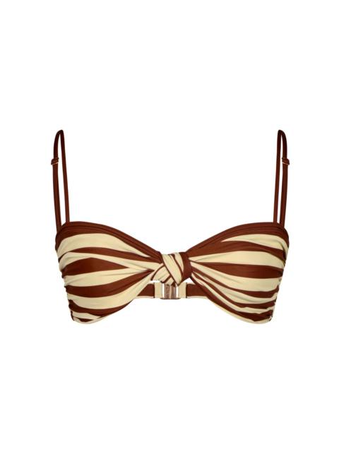 Healing Tools Knotted Bandeau Bikini Top stripe