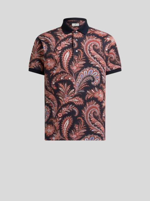 FLORAL PAISLEY COTTON POLO SHIRT