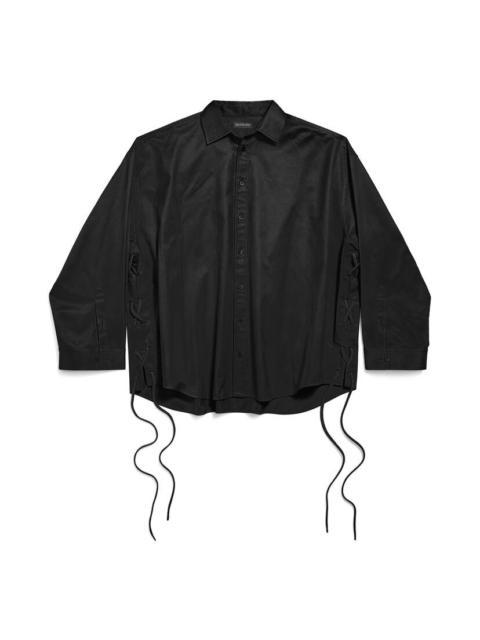 Women's Lace-up Shirt in Black
