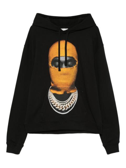 balaclava-print cotton hoodie