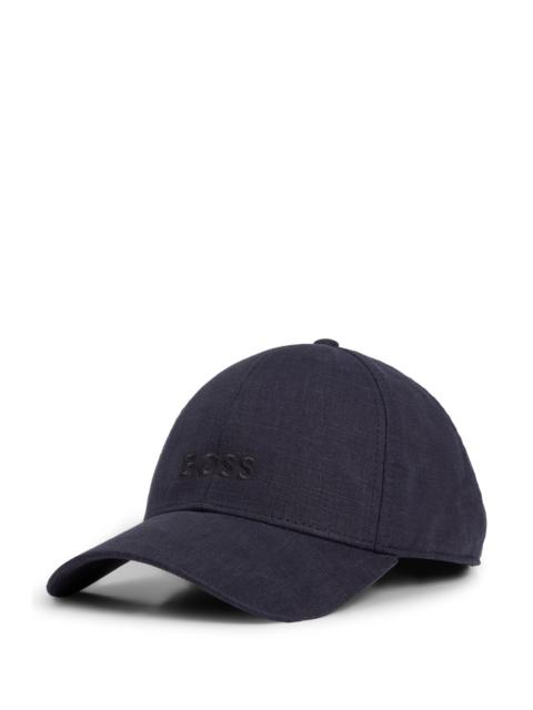 LINEN CAP WITH EMBROIDERED LOGO