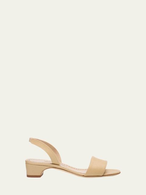 30mm Patobarnu Embossed Leather Slingback