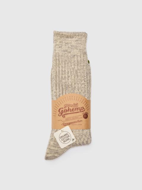 "Go Hemp" Crew Sock in Grey
