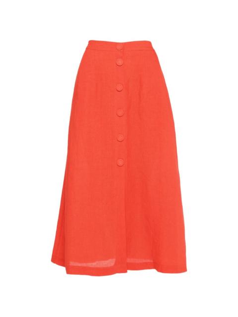 buttoned midi skirt