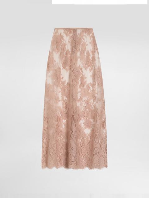 Chantilly lace midi skirt