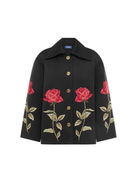Leyna Embellished Rose Jacket black