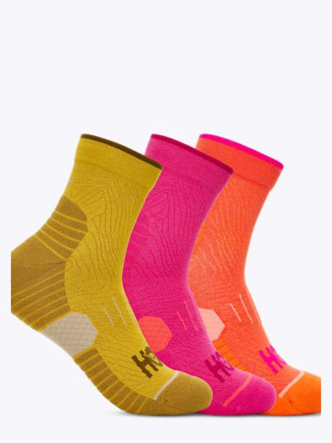 Quarter Run Sock 3-Pack in Yellow Gold/Rhubarb/Bell Pepper