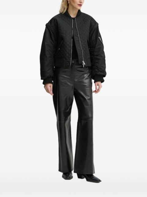 diamond-quilted bomber jacket