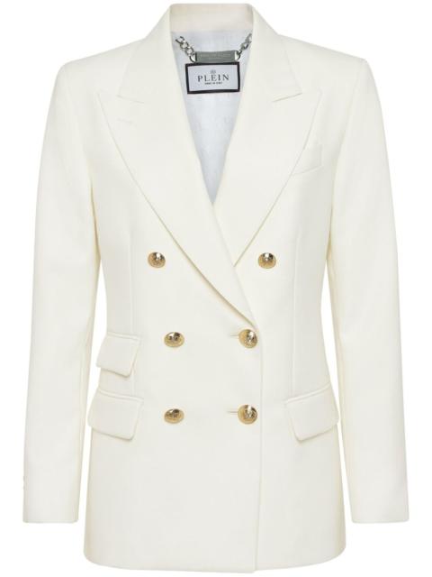 Marine-fit wool blazer