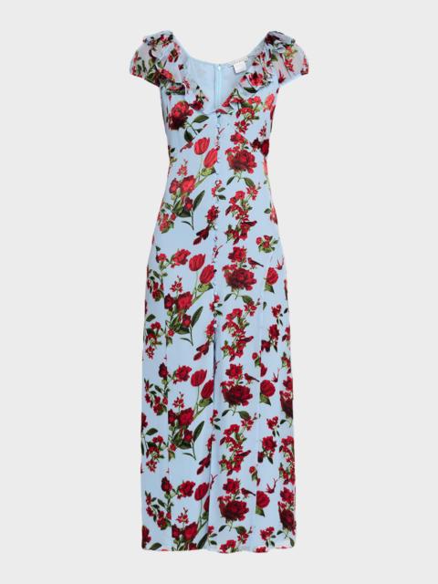 Tara Short-Sleeve Ruffle Maxi Dress