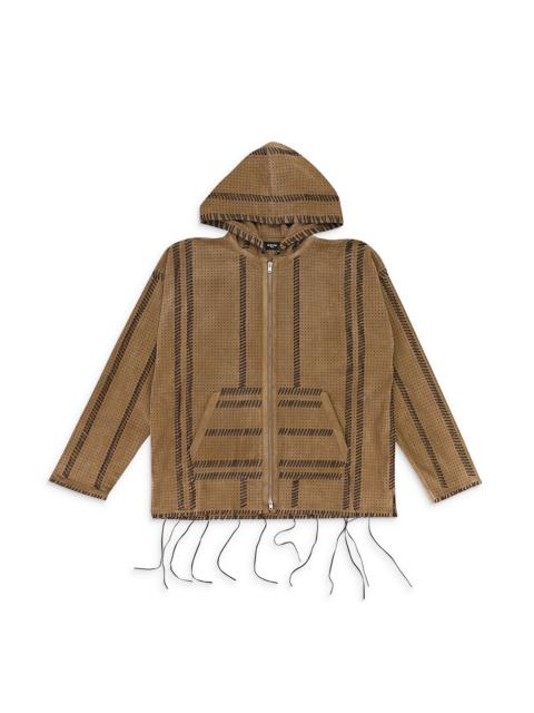 PERFORATED WHIP HOODIE "Mink/Charcoal"