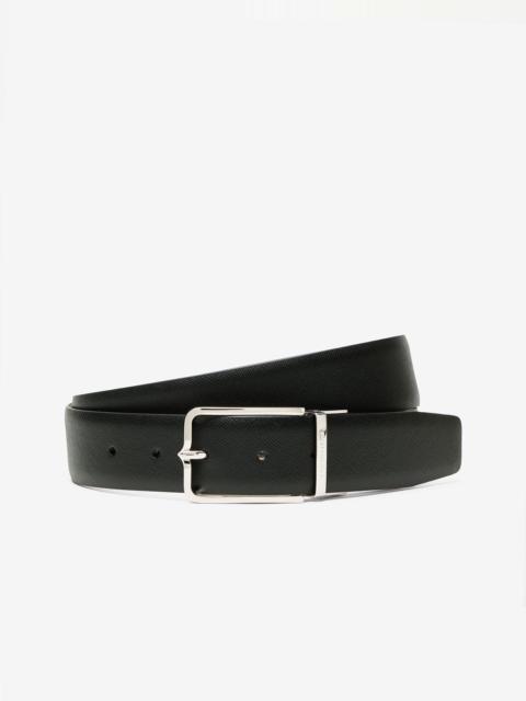 Black/taupe leather belt